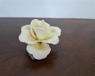 Napoleon Cream White Ivory Rose Porcelain Flower Italy