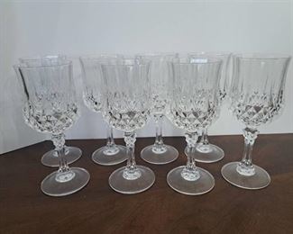Set of (8) Cristal d'Arques-Durant LONGCHAMPS Pattern 7-1/4" Wine Glass