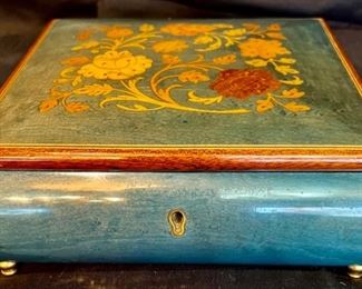 Inlaid Marquetry Italian Jewelry Music Box