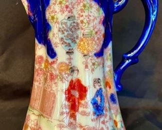 Antique Japanese Kutani Geisha Ware Chocolate Pot