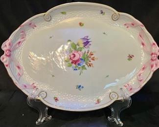 Herend Oversized Serving Platter, Oh So Pretty in Pink