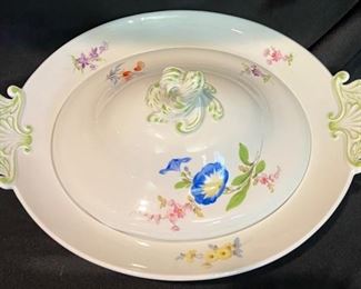 Oval Covered Meissen Footed Tureen/Serving Platter
