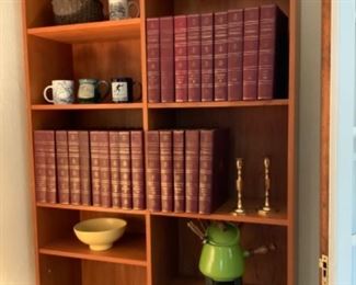 NICE WOOD BOOKCASES, VINTAGE BOOKS 