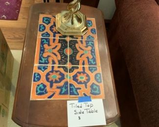 TILED TOP SIDE TABLE