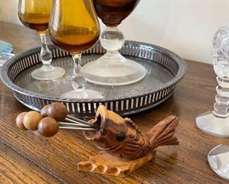 Vintage serving items and decor 