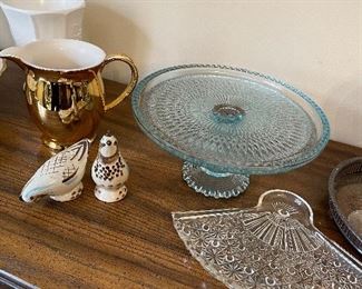 Vintage serving items and decor 