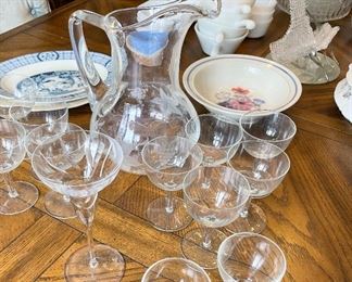 Vintage serving items and decor 