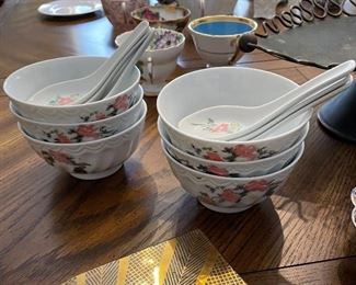 Vintage serving items and decor 