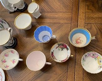 Vintage serving items and decor, tea cups 