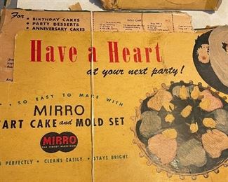 Vintage heart cake pan with original box