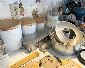 Kitchen items, pots and pans, cooking utensils, baking pans, more