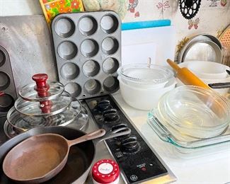 Kitchen items, pots and pans, cooking utensils, baking pans, more
