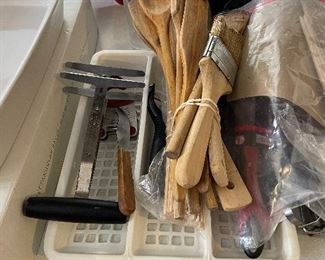 Kitchen items, pots and pans, cooking utensils, baking pans, more