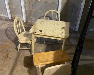 Children’s antique table and chairs