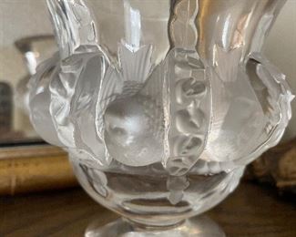 Lalique bird vase “Dampierre” Doves