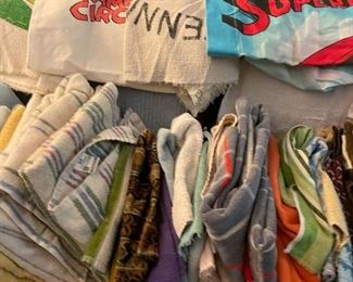 Large selection of linens (sheets, towels, blankets, etc) many vintage 