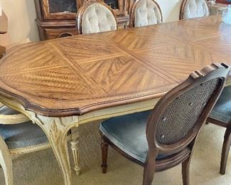Vintage Dining table (shown with 2 leaves, can seat 4 people at smallest and 10-12 with all leaves)