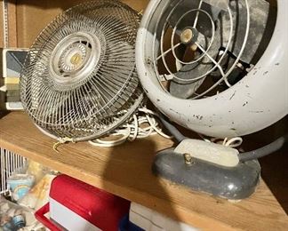 Vintage and modern fans 