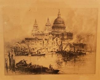 Antique Etching of the Grand Canal