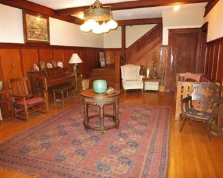 Persian Rug and hall table are sold