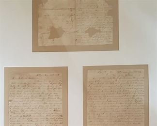Three Confederate Soldier Letters, dated 1863, one discussing his internment in Military Prison 