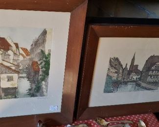 Hand-colored Etchings
