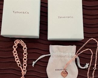 TIFFANY & CO STERLING BRACELET & NECKLACE