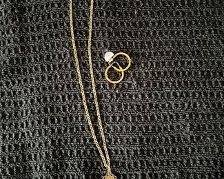 GOLD NECKLACE & EARRINGS