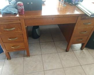 Vintage desk & bell to ring (up left center drawer)