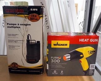 Wagner Furno 300 Heat Gun, New In Box, And Red Lion Multi Purpose Pump, 1/6HP