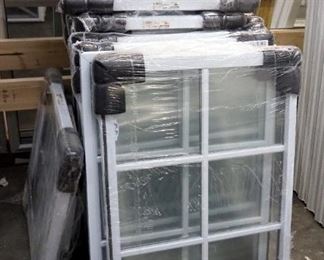 Single Hung Double Pane Replacement Windows, 42" x 55", Qty 11, 27" x 27", 22" x 22", 22" x 18", 26" x 17", Qty 3, And 26" x 18"