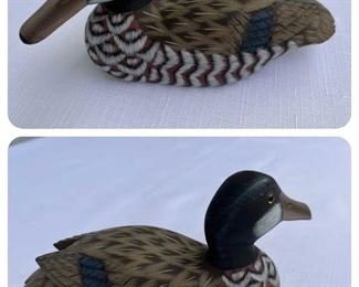 Had carved wood duck