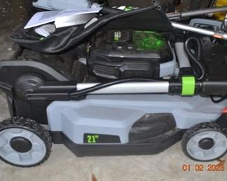 E-GO Battery Mower w/multiple tools