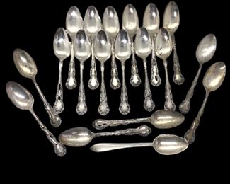 Vintage Sterling Silver Teaspoons 298.6grams
