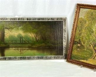Two Framed Antique Oil Landscape Paintings