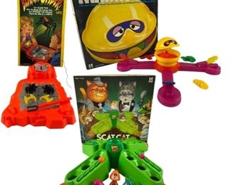 Vintage Games! Tomy "Mr. Mouth" & "Scat Cat", Ideal "Beware the Spider"