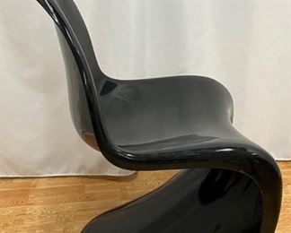 Black Mid-Century Reproduction of Panton Chair