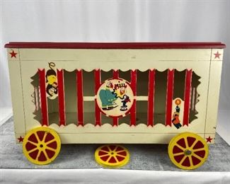 Rare Childs Mid Century Circus Wagon "Toi Tot by Hush a Babe" Toy Box / Chest - Chicago, IL