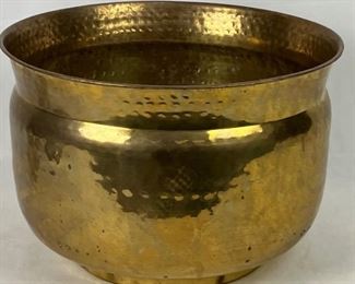 Large Vintage Hammered Brass Pot / Planter