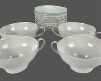 Rosenthal Lotus White China Consomme Bowls & Small Bowls - Made in Germany