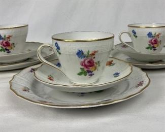 Vintage Hutschenreuther China Cups, Saucers & Luncheon Plates - Moritzburg
