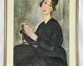 Framed Print: Portrait of Dèdie by Amedeo Modigliani - 21" x 30"