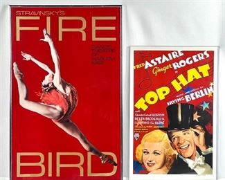 Two Posters - Framed 1982 Dance Theatre of Harlem and Astaire & Rogers in "Top Hat"