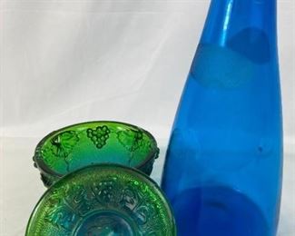 Vintage Glassware - Beautiful Blues and Greens