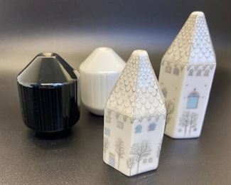 Rosenthal Rut Byrk Studio Line Winterreise and Simple Black and White Rosenthal Salt and Pepper Shakers