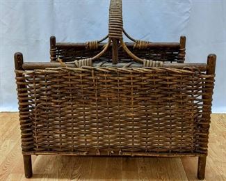 Vintage Wicker Wood Basket