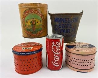Vintage Tins - Emilia Garcia, Moth Ray, Para Zene, MN State Fair & Coca Cola