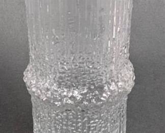 Signed TAPIO WIRKKALA for IITTALA Scandinavian Art Glass Vase - Finnish Crystal
