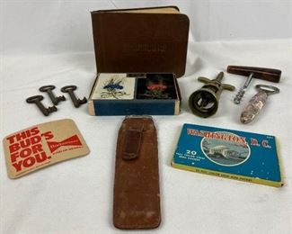 Vintage Variety Pack - Corkscrews, Playing Cards, Autograph Book from the 40's & More