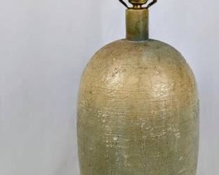 Vintage Sandstone S&M Industries Plaster Beehive Table Lamp